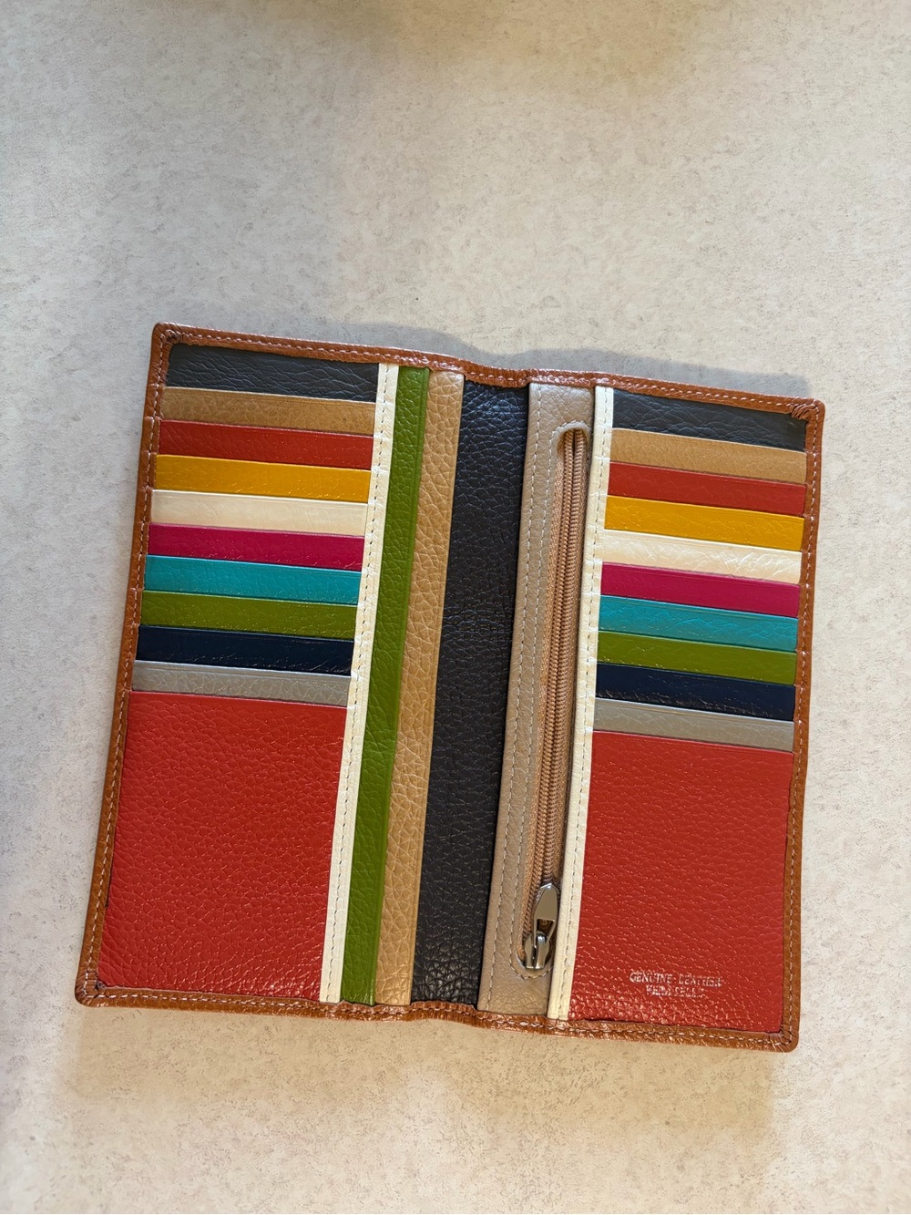 Genuine Leather Multi-Color Men's Travel Wallet